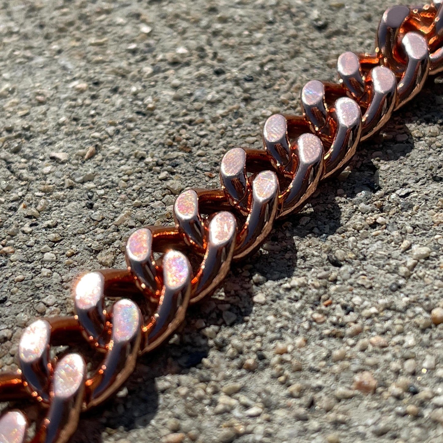 Pure Copper Shiny Link Therapy Bracelet Heavy Crucible