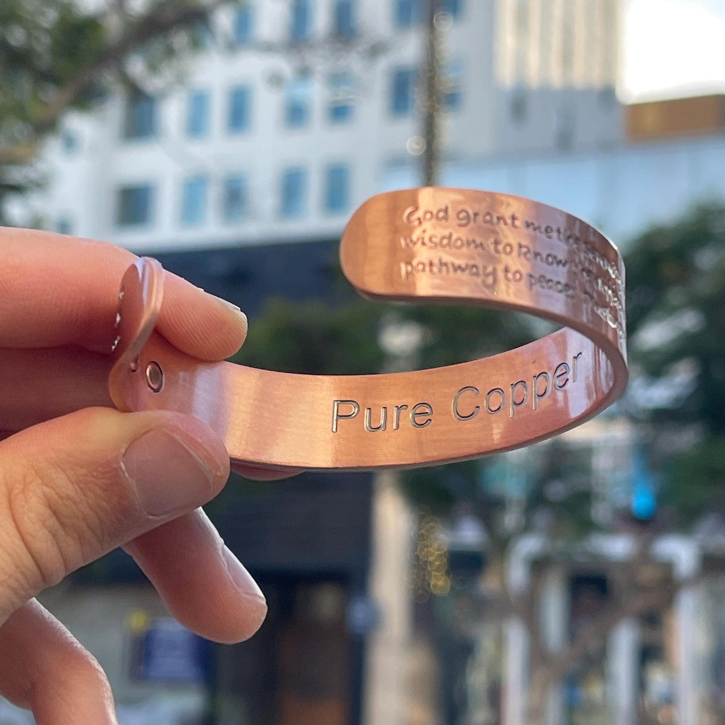 Christian 100% Pure Copper Magnetic Therapy Bracelet for Pain Relief & Healing Adjustable