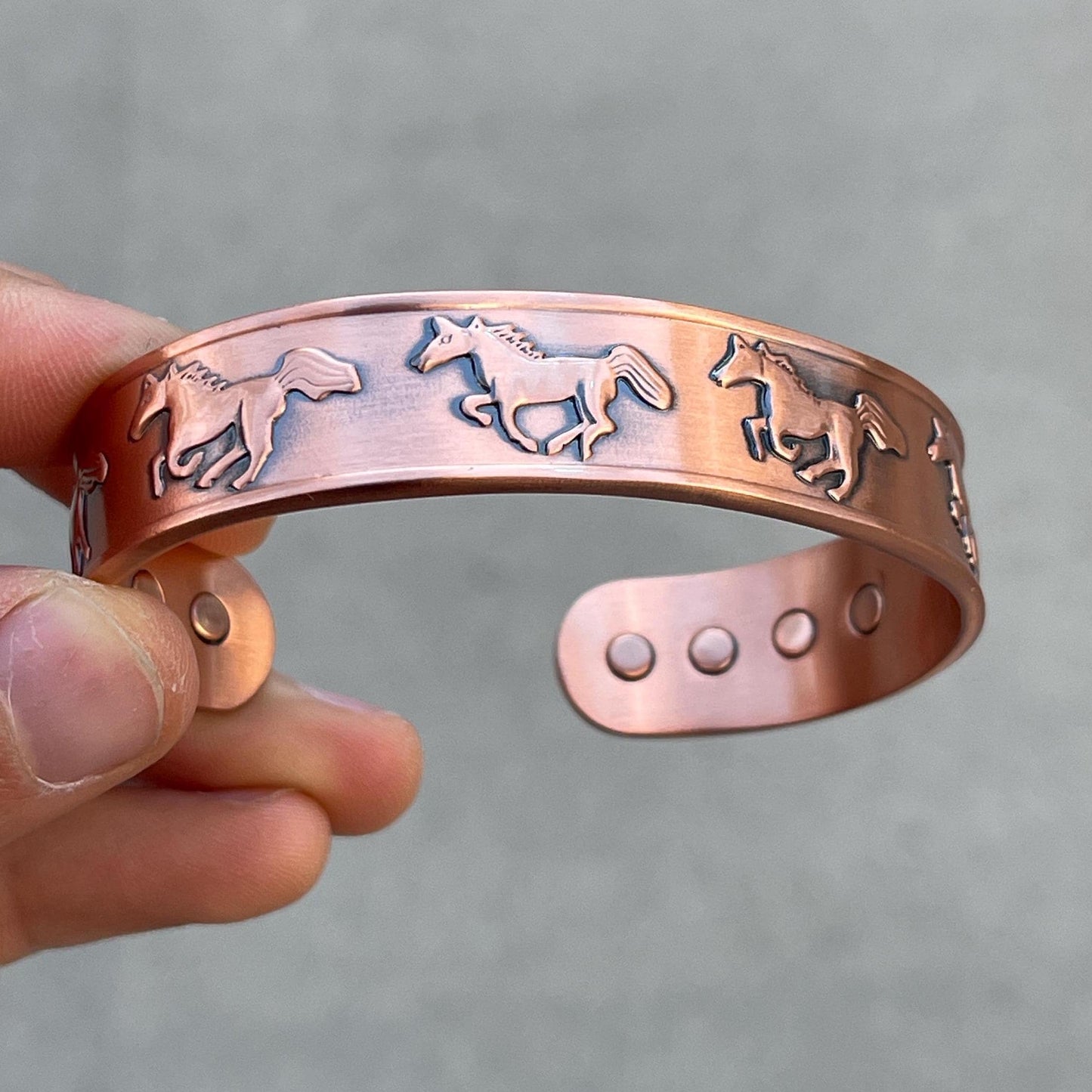 100% Pure Copper Magnetic Therapy Bracelet for Pain Relief & Healing Adjustable Horse Style