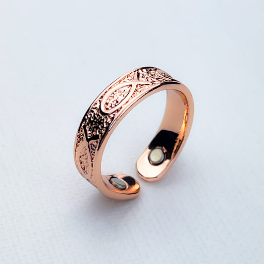 100% Pure Copper Magnetic Therapy Ring Adjustable