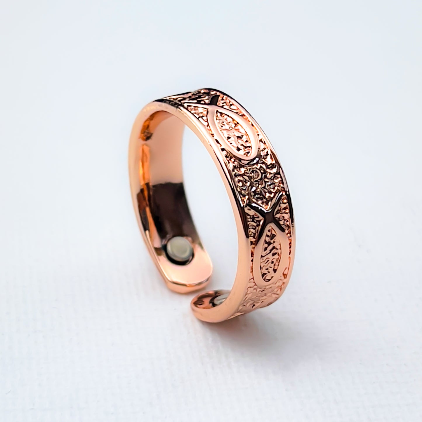 100% Pure Copper Magnetic Therapy Ring Adjustable