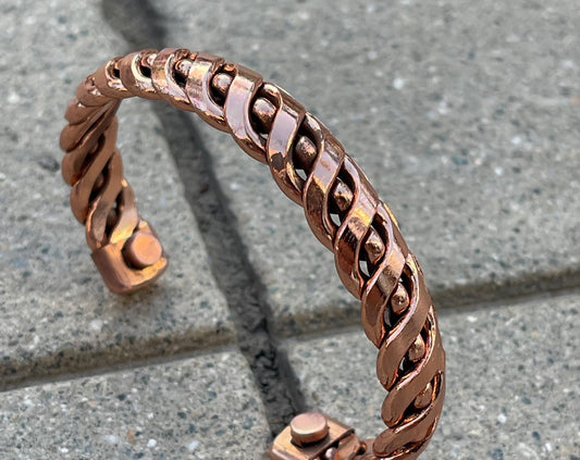 Twisted Pure Copper Magnetic Therapy Bracelet Adjustable