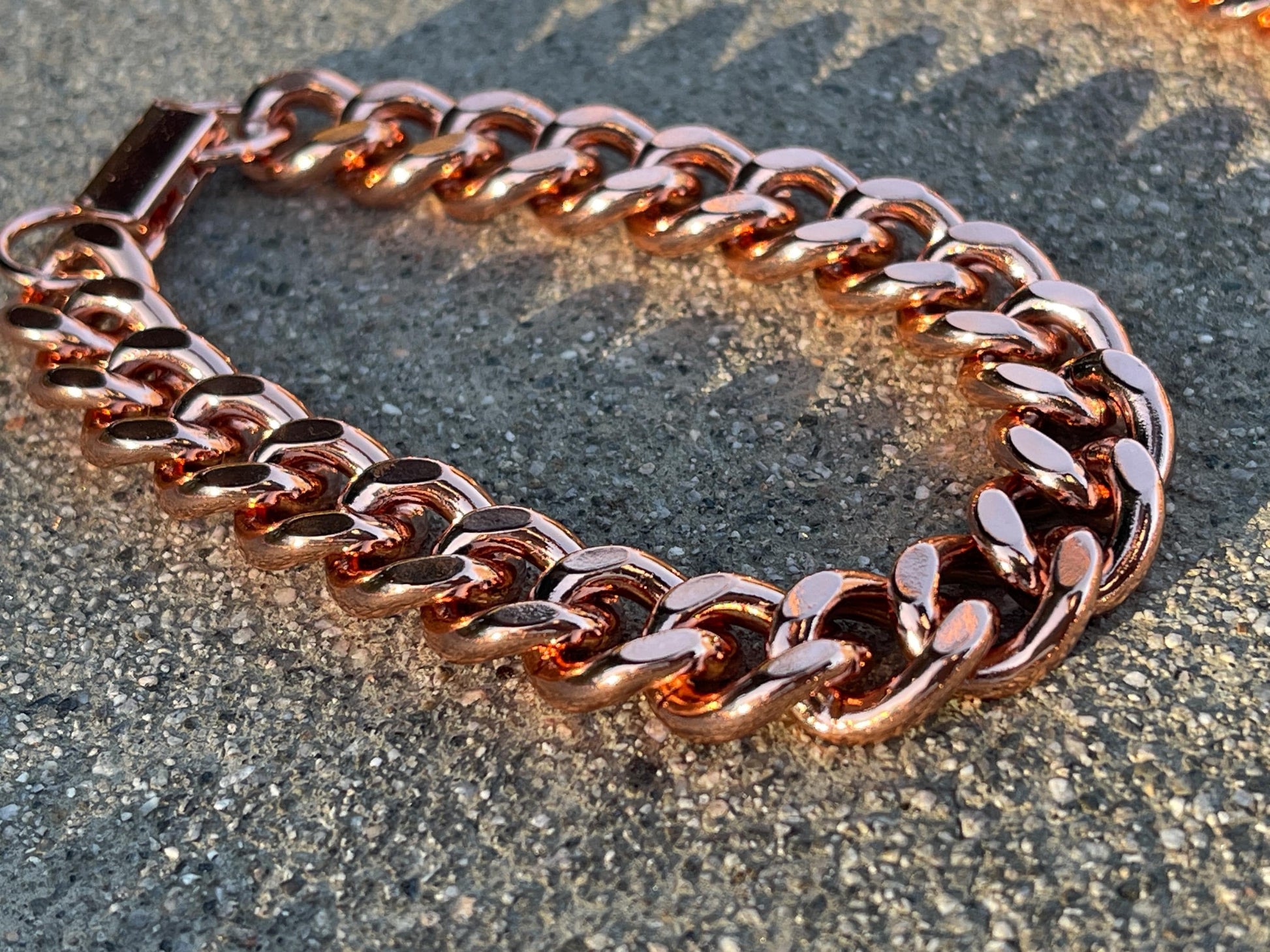 Pure Copper Shiny Link Therapy Bracelet Heavy Crucible
