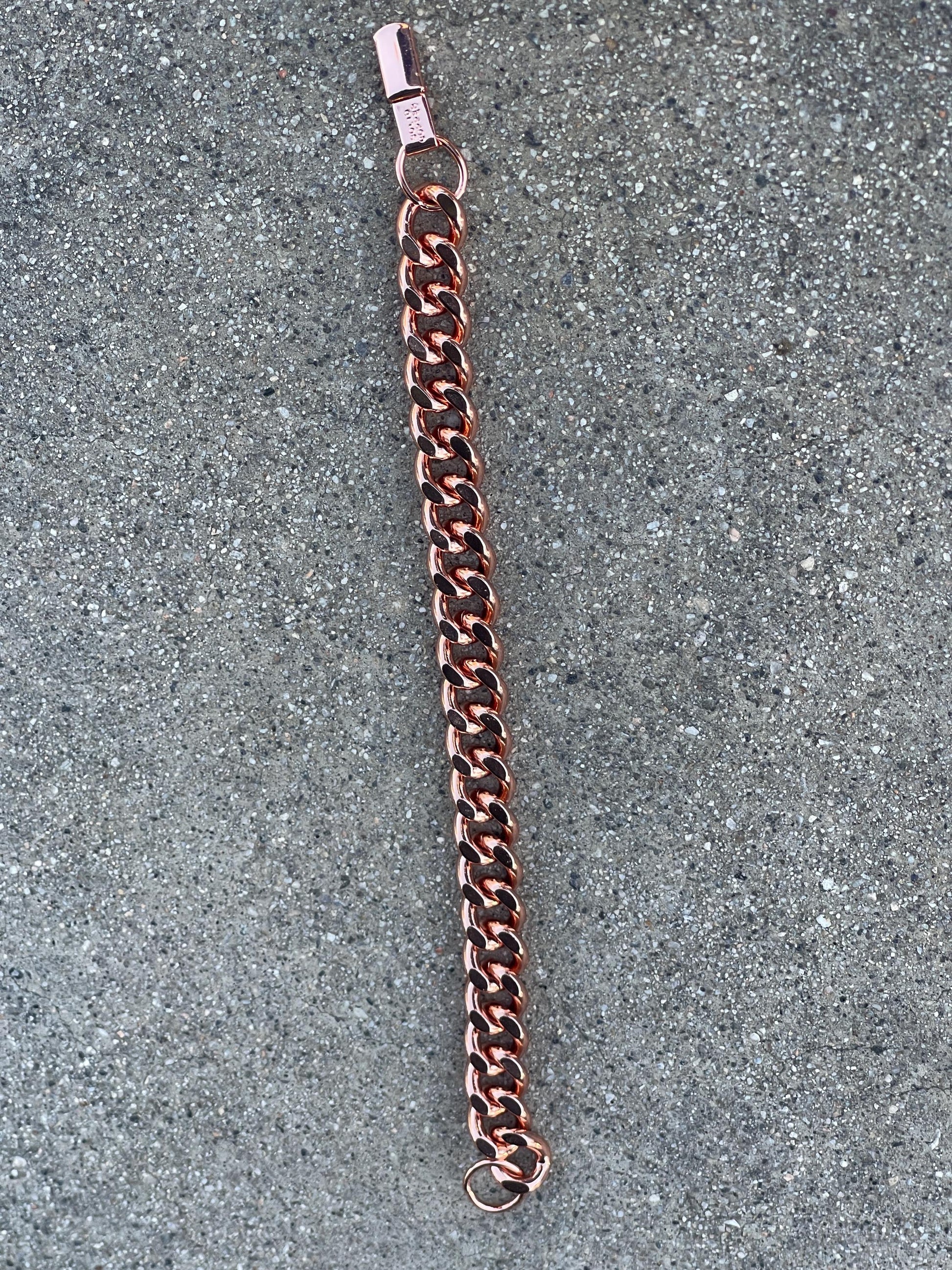 Pure Copper Shiny Link Therapy Bracelet Heavy Crucible 8.5"