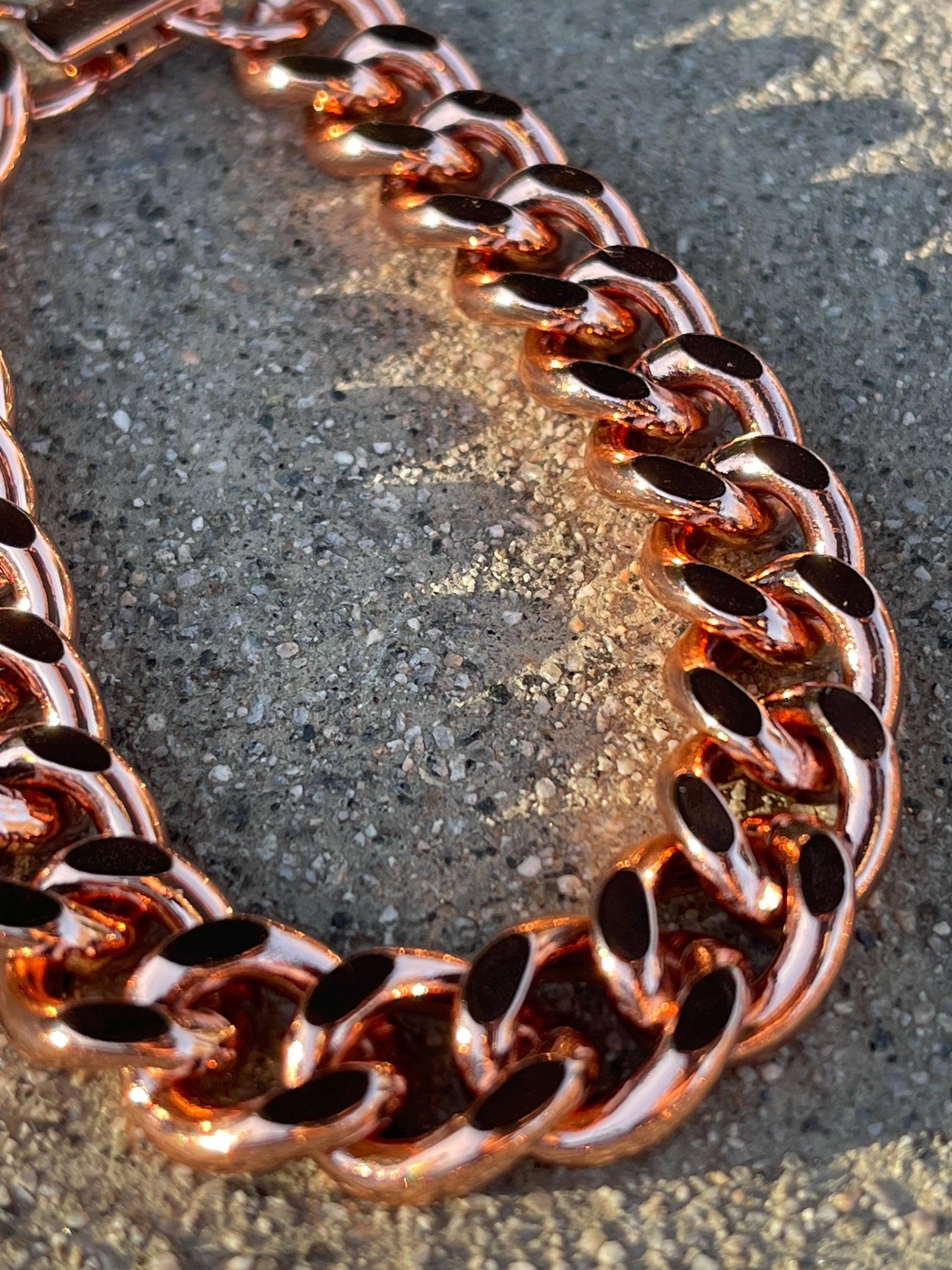 Pure Copper Shiny Link Therapy Bracelet Heavy Crucible 8.5"