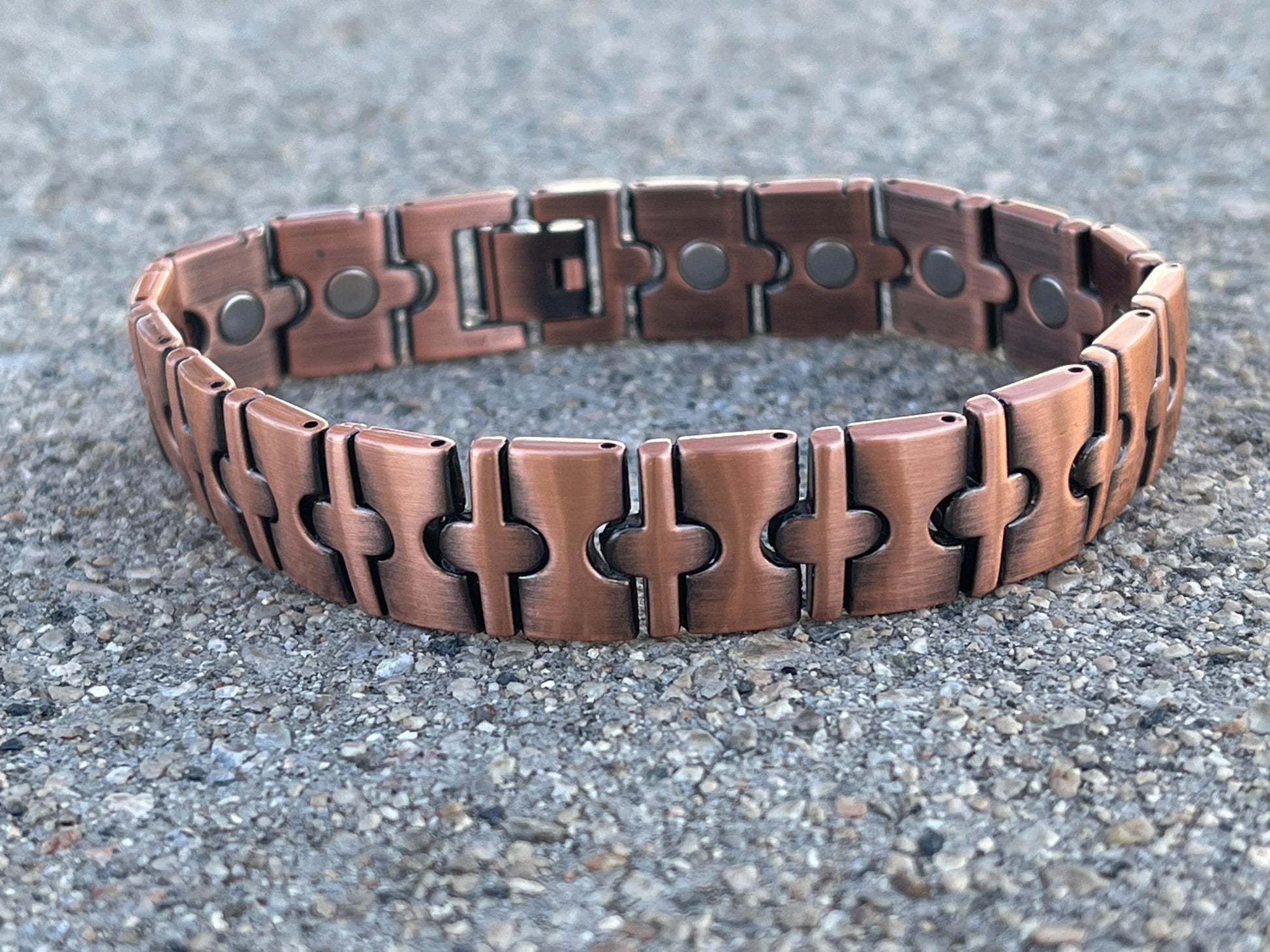 Copper PLATED Therapy Link Bracelet MAGNETIC for Pain Relief & Healing
