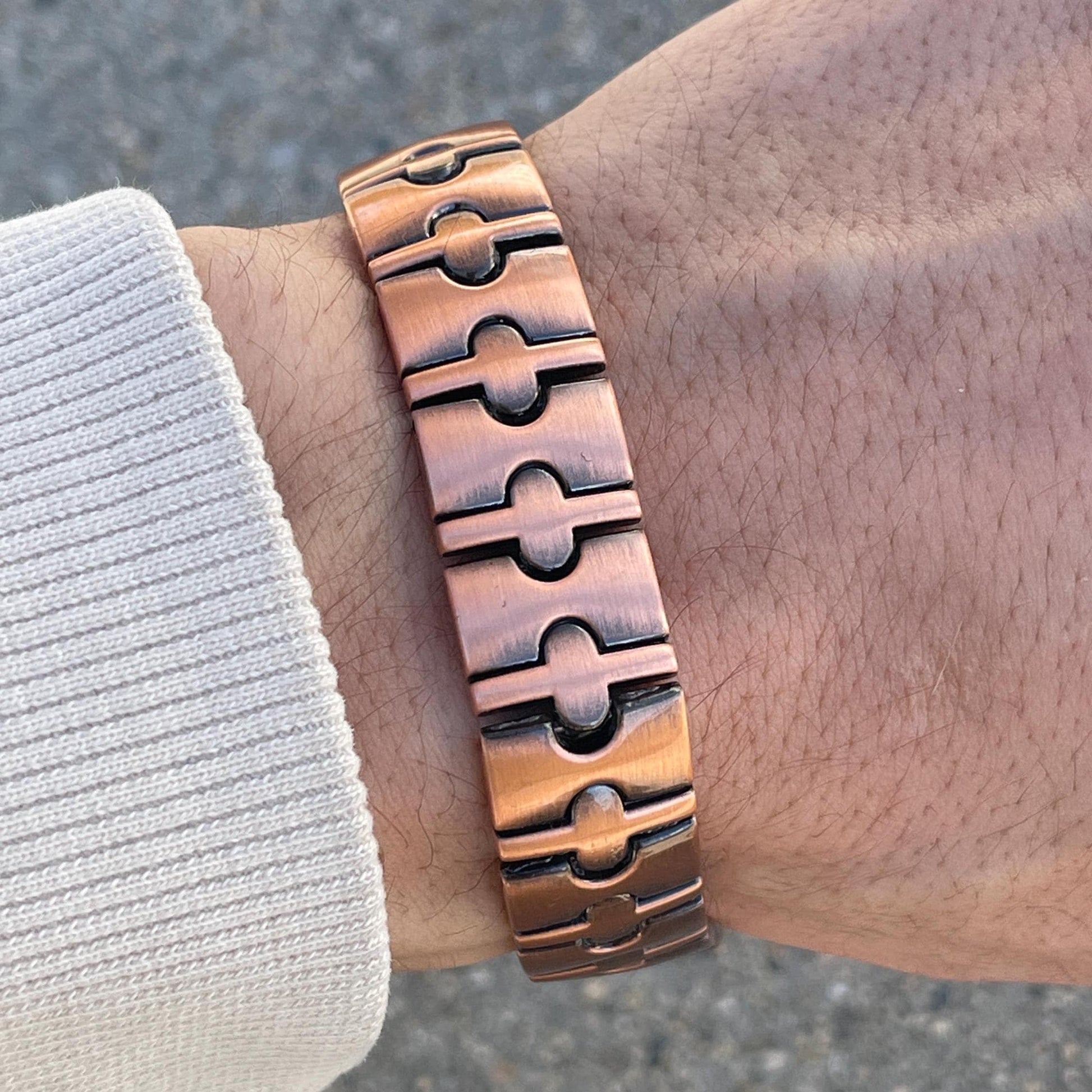 Copper PLATED Therapy Link Bracelet MAGNETIC for Pain Relief & Healing