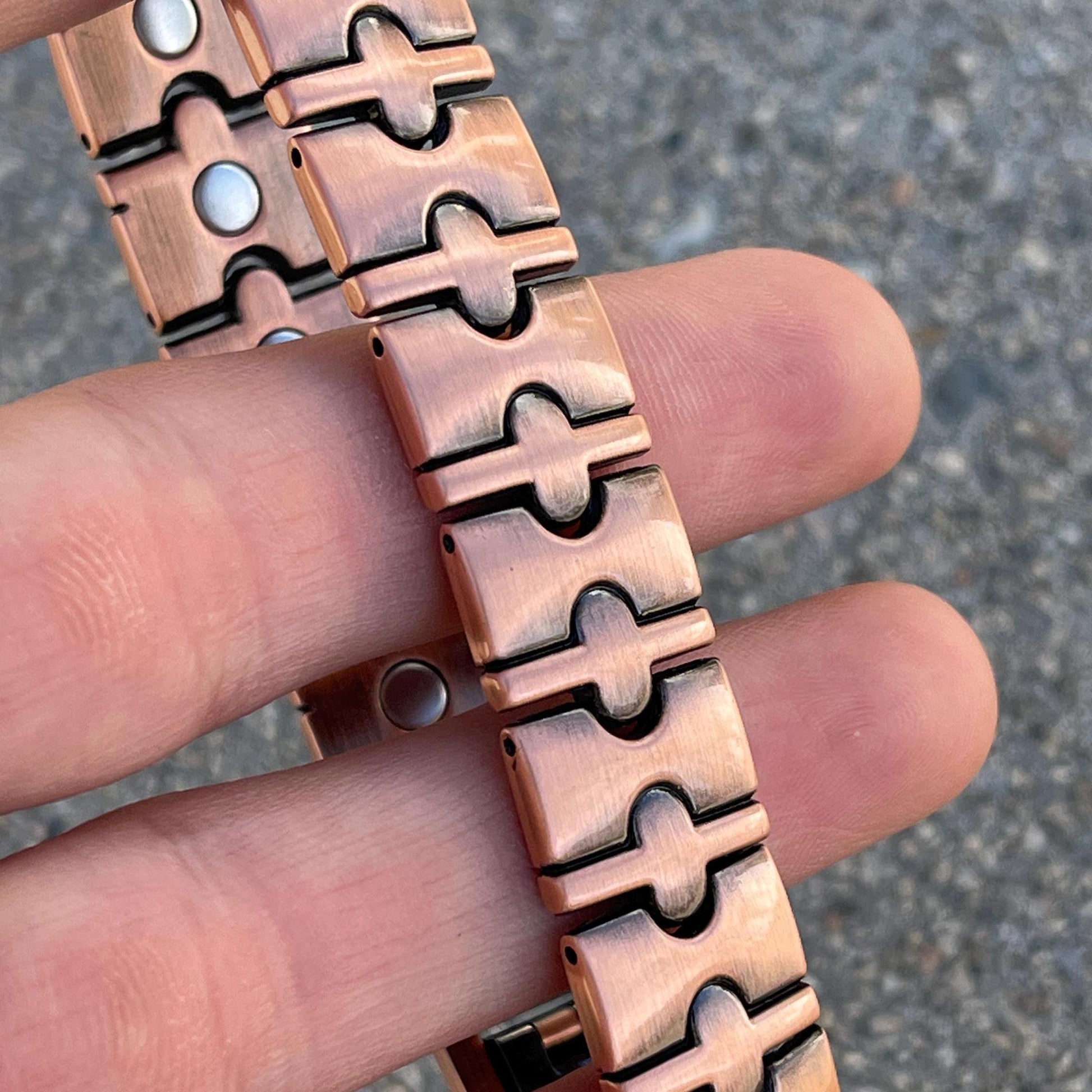 Copper PLATED Therapy Link Bracelet MAGNETIC for Pain Relief & Healing