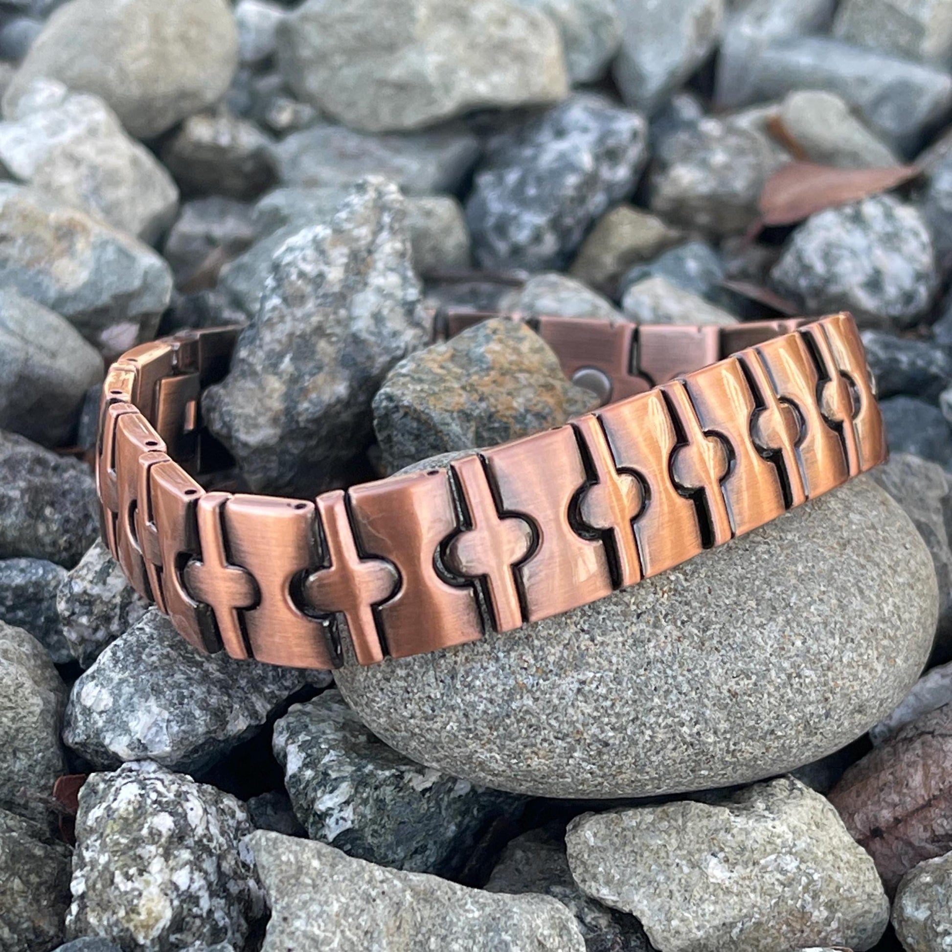 Copper PLATED Therapy Link Bracelet MAGNETIC for Pain Relief & Healing