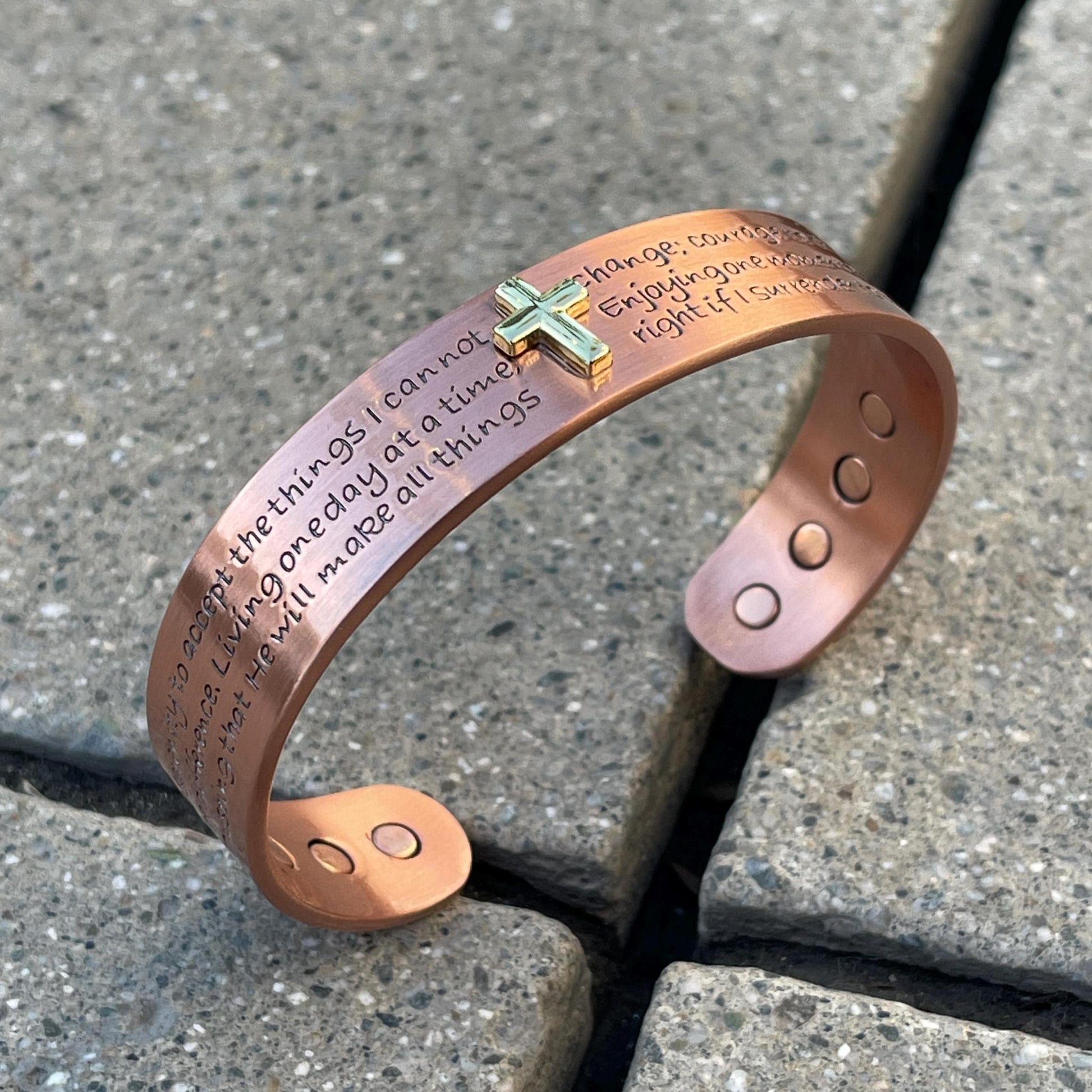 Christian 100% Pure Copper Magnetic Therapy Bracelet for Pain Relief & Healing Adjustable