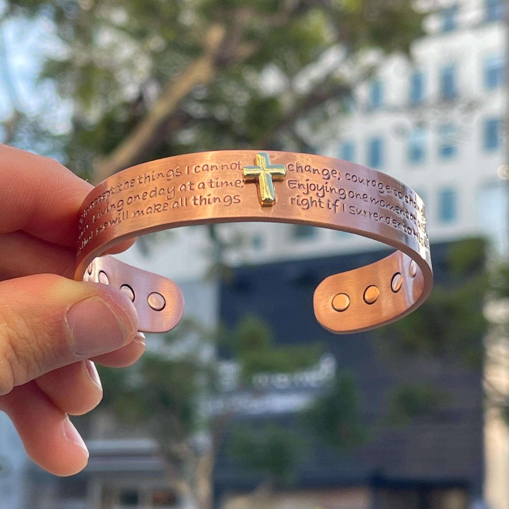 Christian 100% Pure Copper Magnetic Therapy Bracelet for Pain Relief & Healing Adjustable