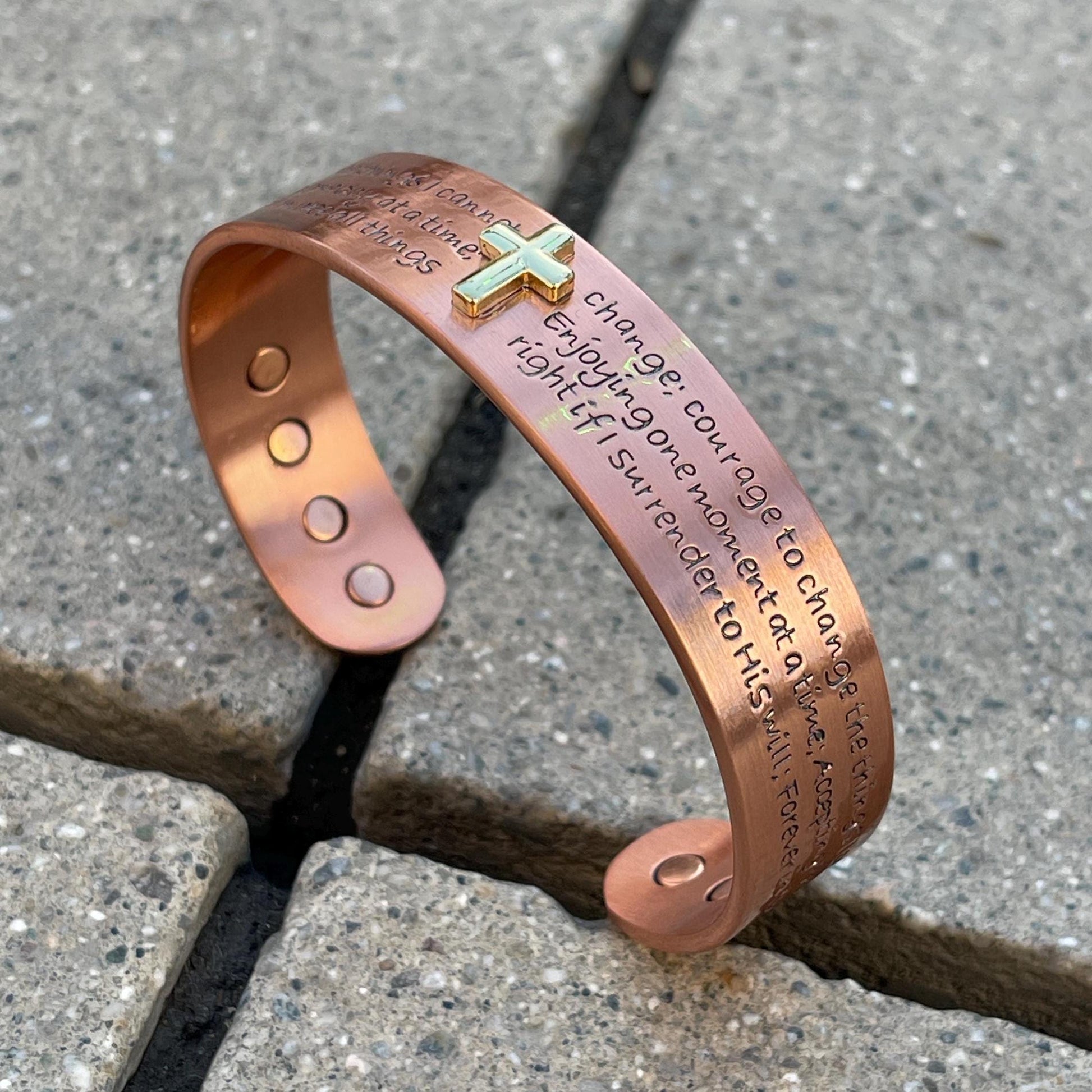 Christian 100% Pure Copper Magnetic Therapy Bracelet for Pain Relief & Healing Adjustable