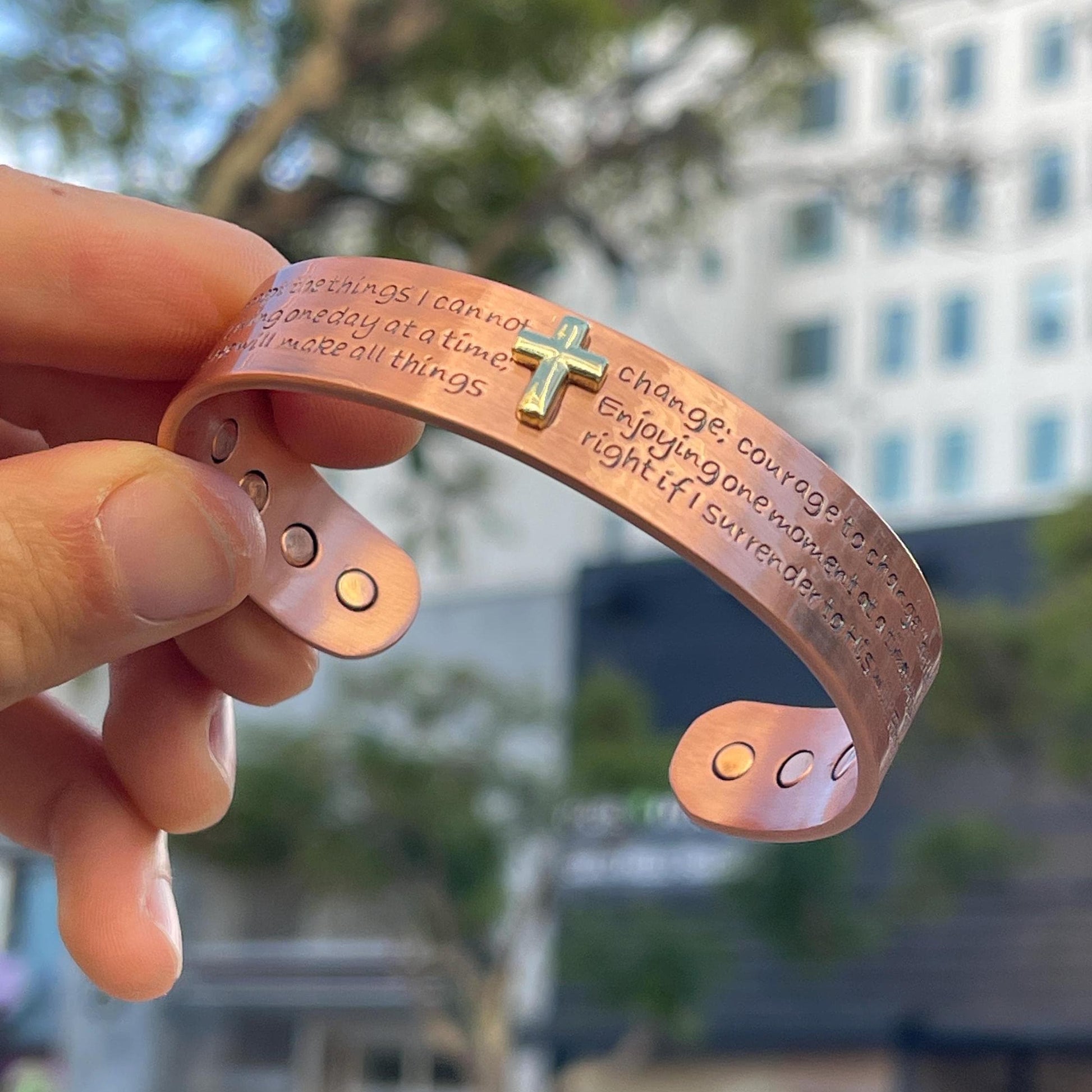 Christian 100% Pure Copper Magnetic Therapy Bracelet for Pain Relief & Healing Adjustable