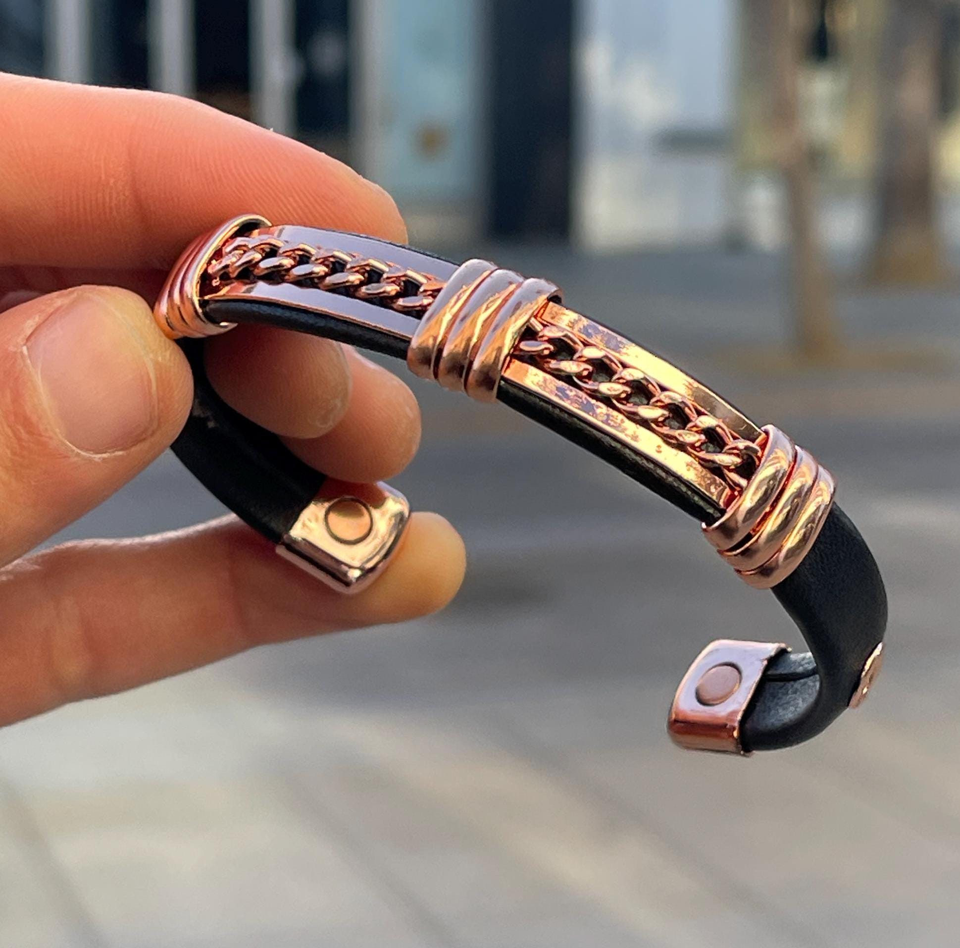 100% Pure Copper Magnetic Therapy Bracelet for Pain Relief & Healing Adjustable