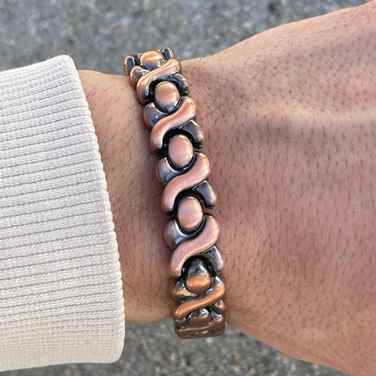 Copper PLATED Therapy Link Bracelet MAGNETIC for Pain Relief & Healing