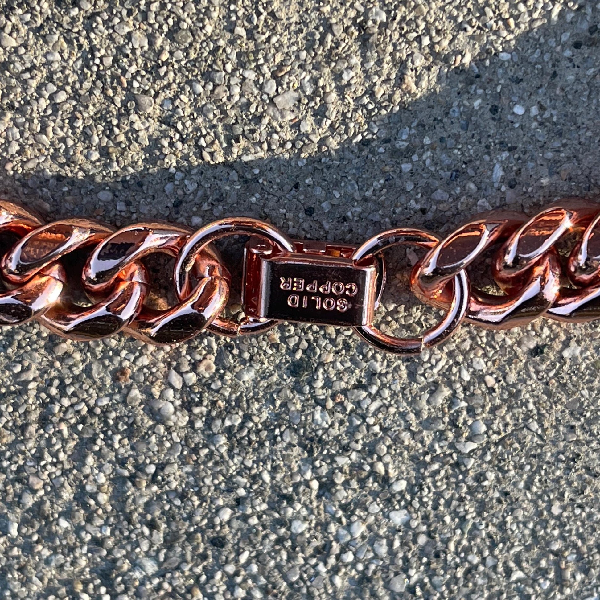 Pure Copper Shiny Link Therapy Bracelet Heavy Crucible 8.5"