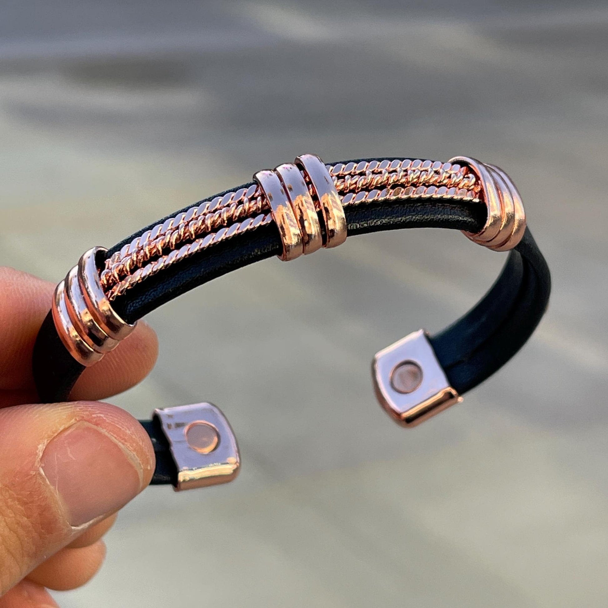 100% Pure Copper Magnetic Therapy Bracelet for Pain Relief & Healing Adjustable