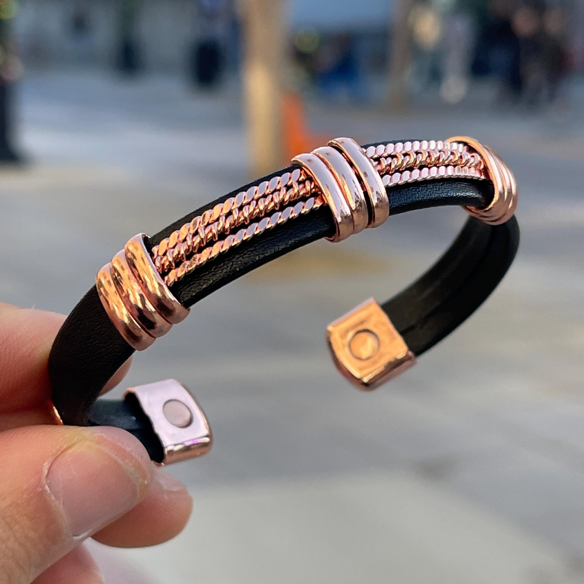 100% Pure Copper Magnetic Therapy Bracelet for Pain Relief & Healing Adjustable