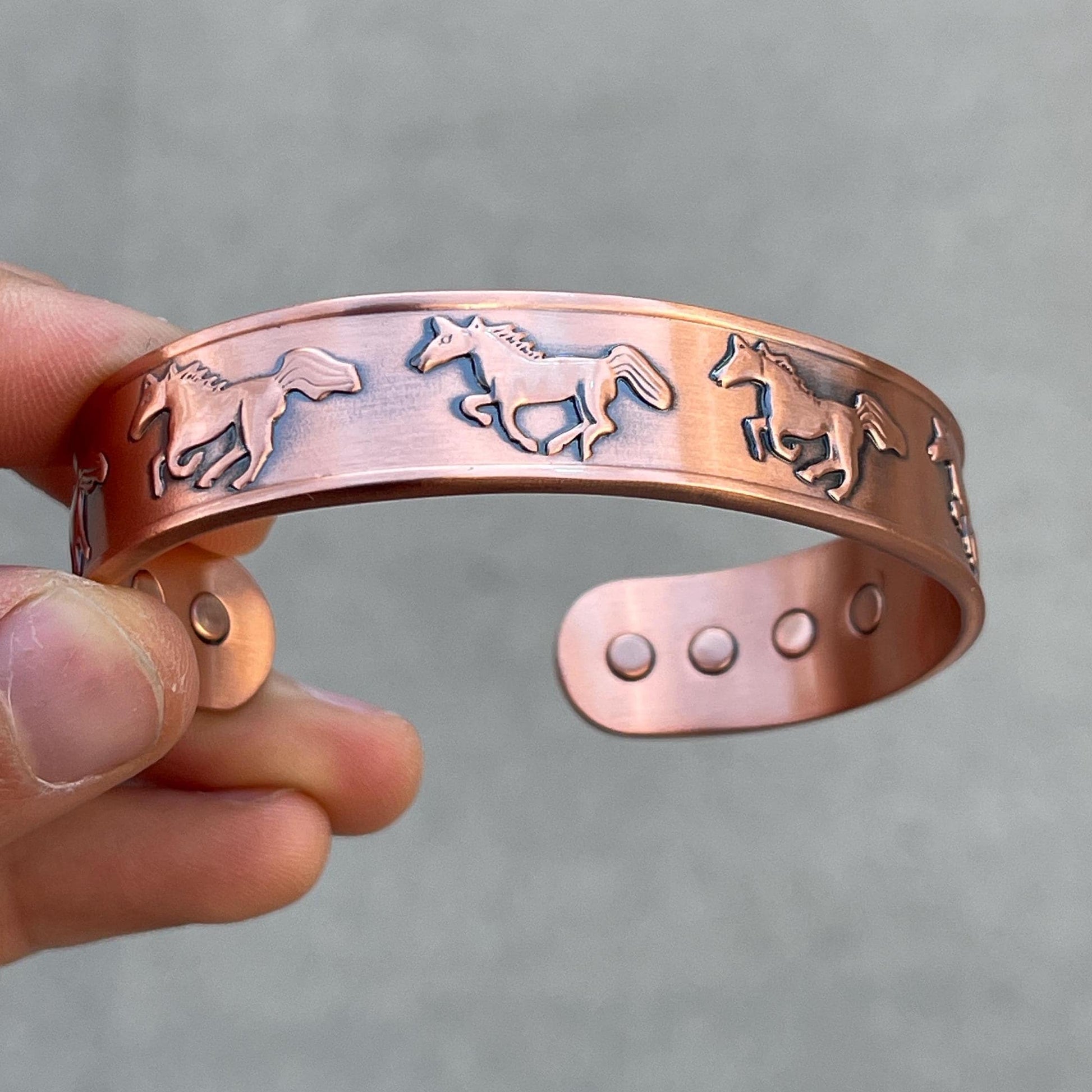 100% Pure Copper Magnetic Therapy Bracelet for Pain Relief & Healing Adjustable Horse Style