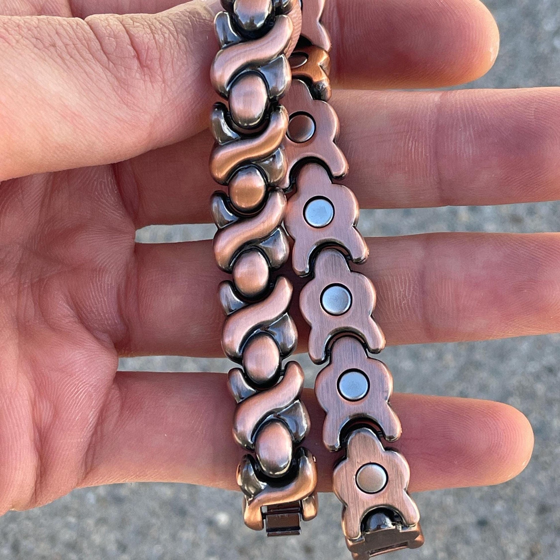 Copper PLATED Therapy Link Bracelet MAGNETIC for Pain Relief & Healing