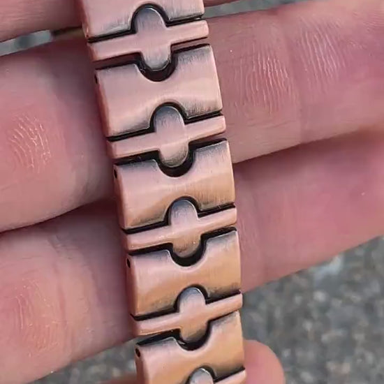Copper PLATED Therapy Link Bracelet MAGNETIC for Pain Relief & Healing
