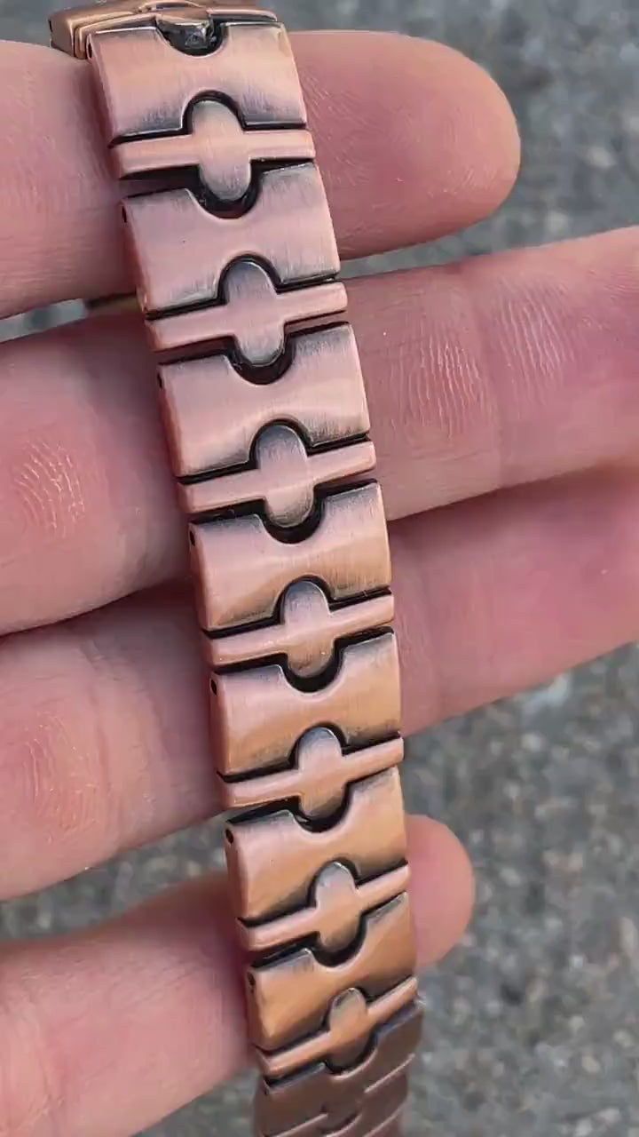 Copper PLATED Therapy Link Bracelet MAGNETIC for Pain Relief & Healing