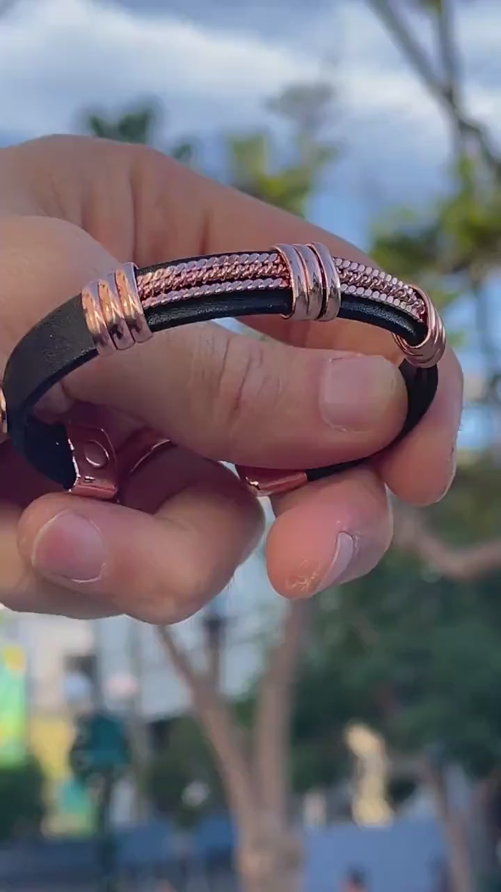 100% Pure Copper Magnetic Therapy Bracelet for Pain Relief & Healing Adjustable