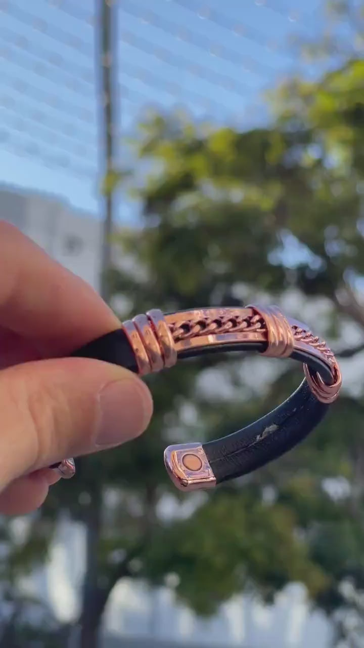 100% Pure Copper Magnetic Therapy Bracelet for Pain Relief & Healing Adjustable
