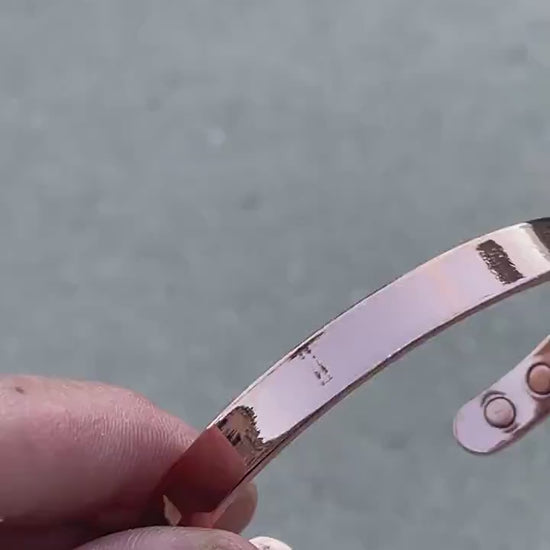 Elegant Shiny Solid Pure Copper Magnetic Therapy Bracelet for Pain Relief & Healing Adjustable Stylish