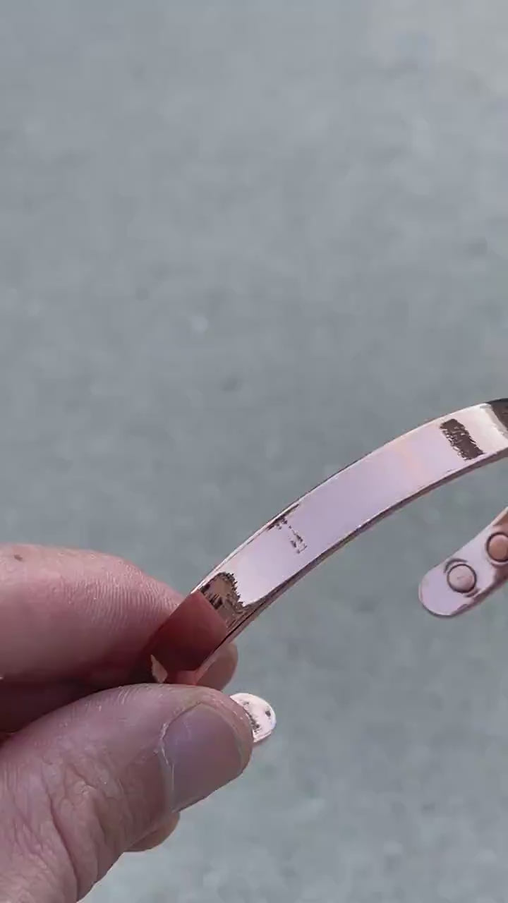 Elegant Shiny Solid Pure Copper Magnetic Therapy Bracelet for Pain Relief & Healing Adjustable Stylish